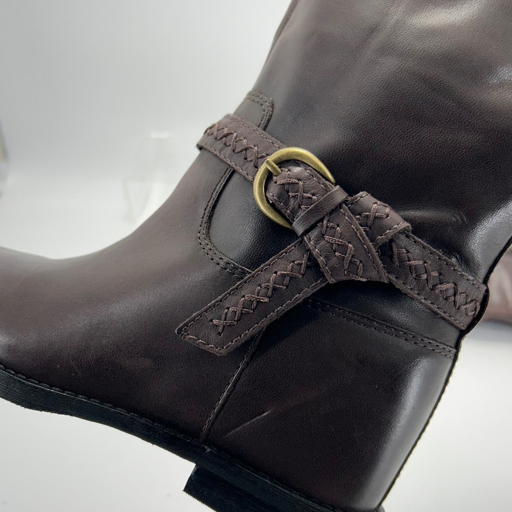 Lucky Brand Size 6.5 Brown Leather Riding Boots NEW Maltet Braided $220 - Picture 6 of 13